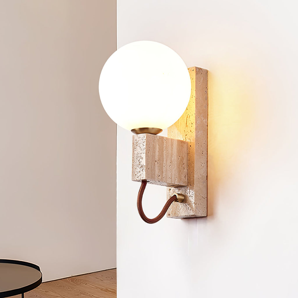 Lunar Travertine Sconce