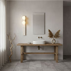 Asymmetrical Travertine Wall Sconce
