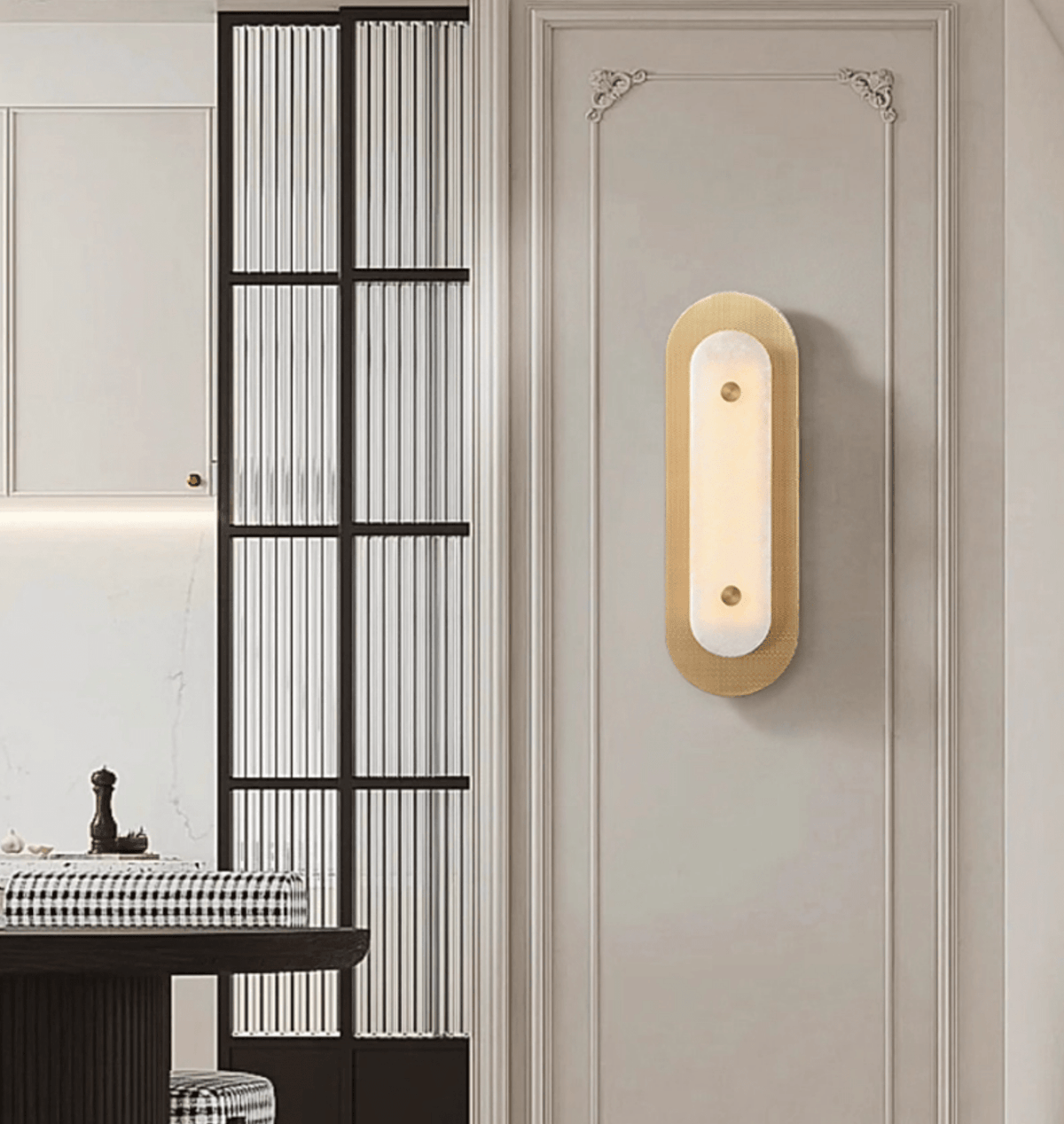 Aurelia Perforated Alabaster Wall Sconce