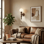 Thalor Wood Globe Wall Lamp