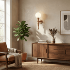 Thalor Wood Globe Wall Lamp