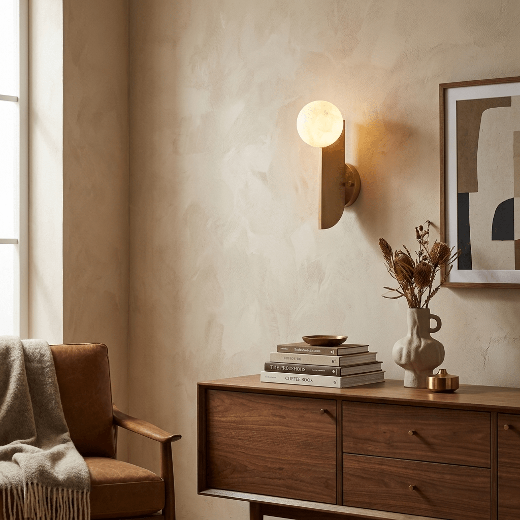 Solvara Alabaster Orb Wall Sconce