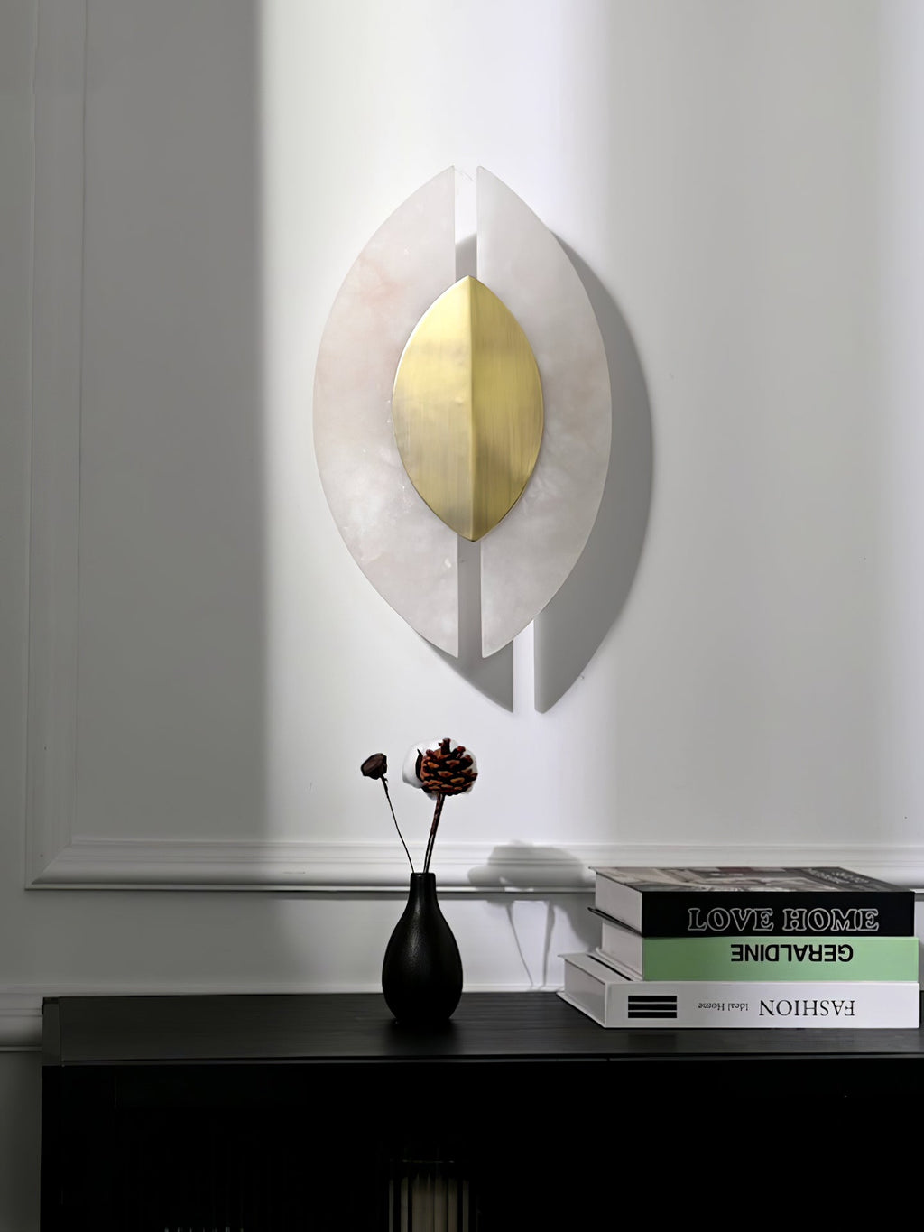 Solari Alabaster Leaf Sconce