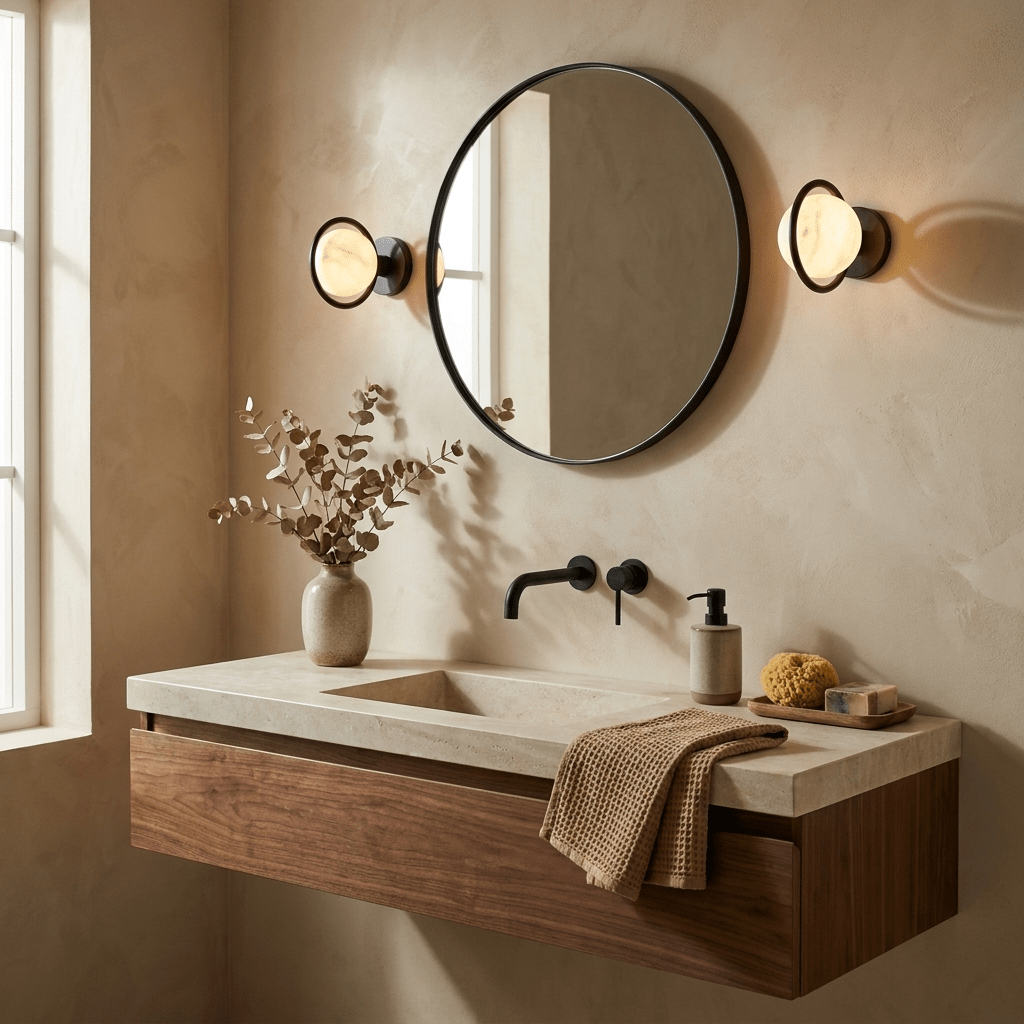 Celestial Ring Alabaster Wall Lamp