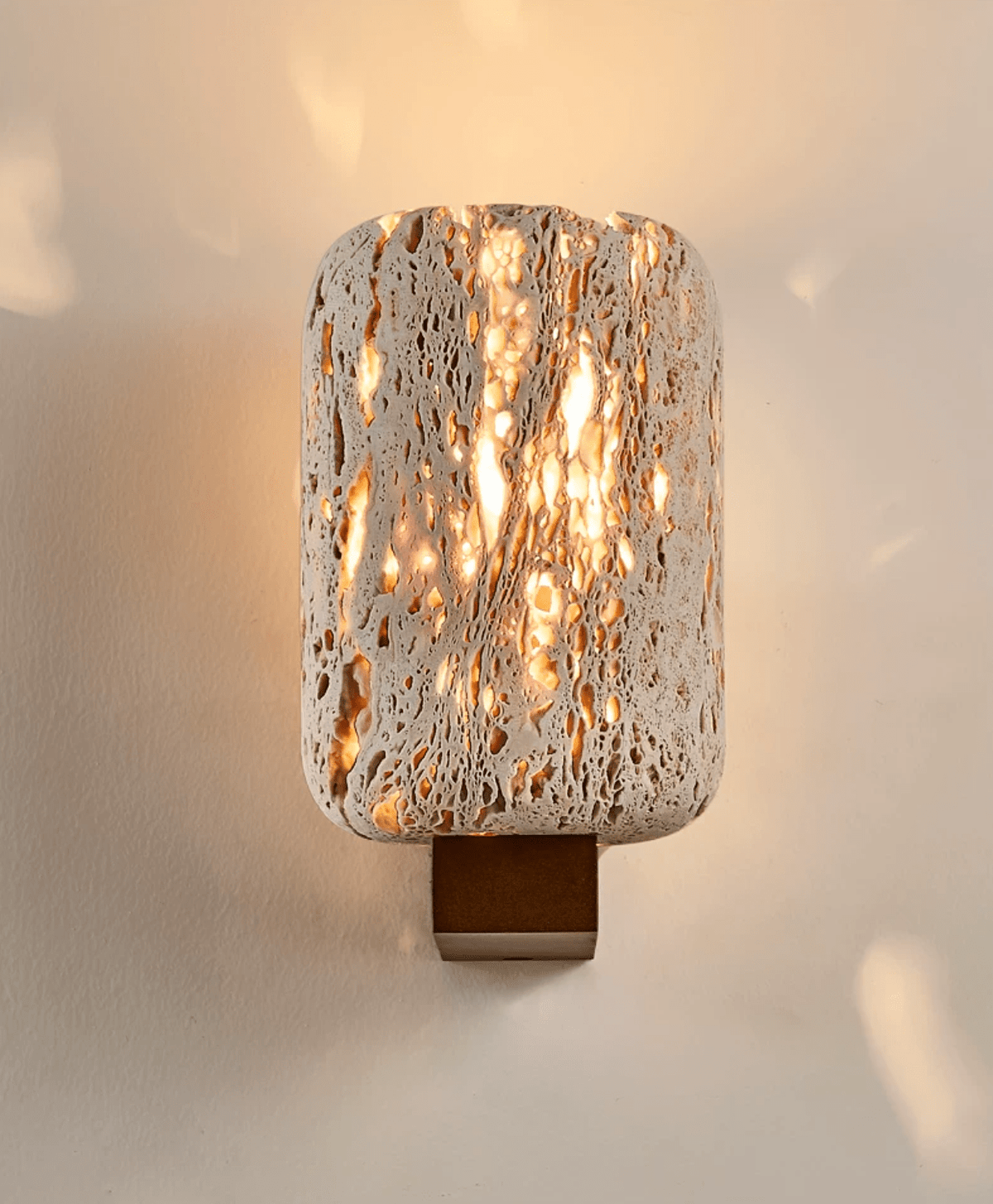 Solvane Perforated Travertine Wall Sconce