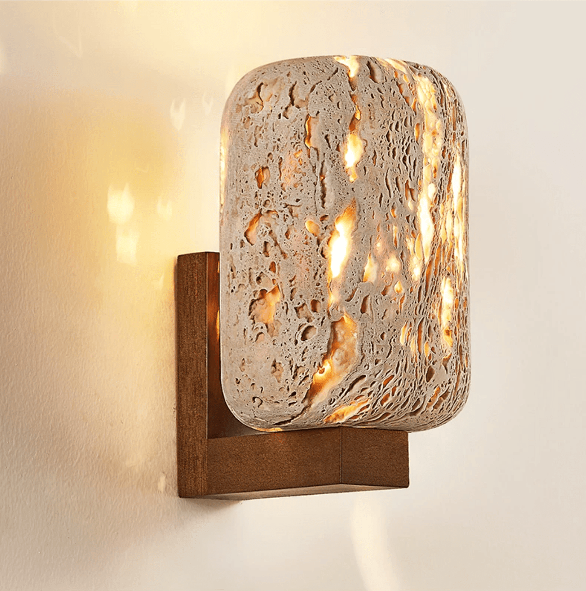 Solvane Perforated Travertine Wall Sconce