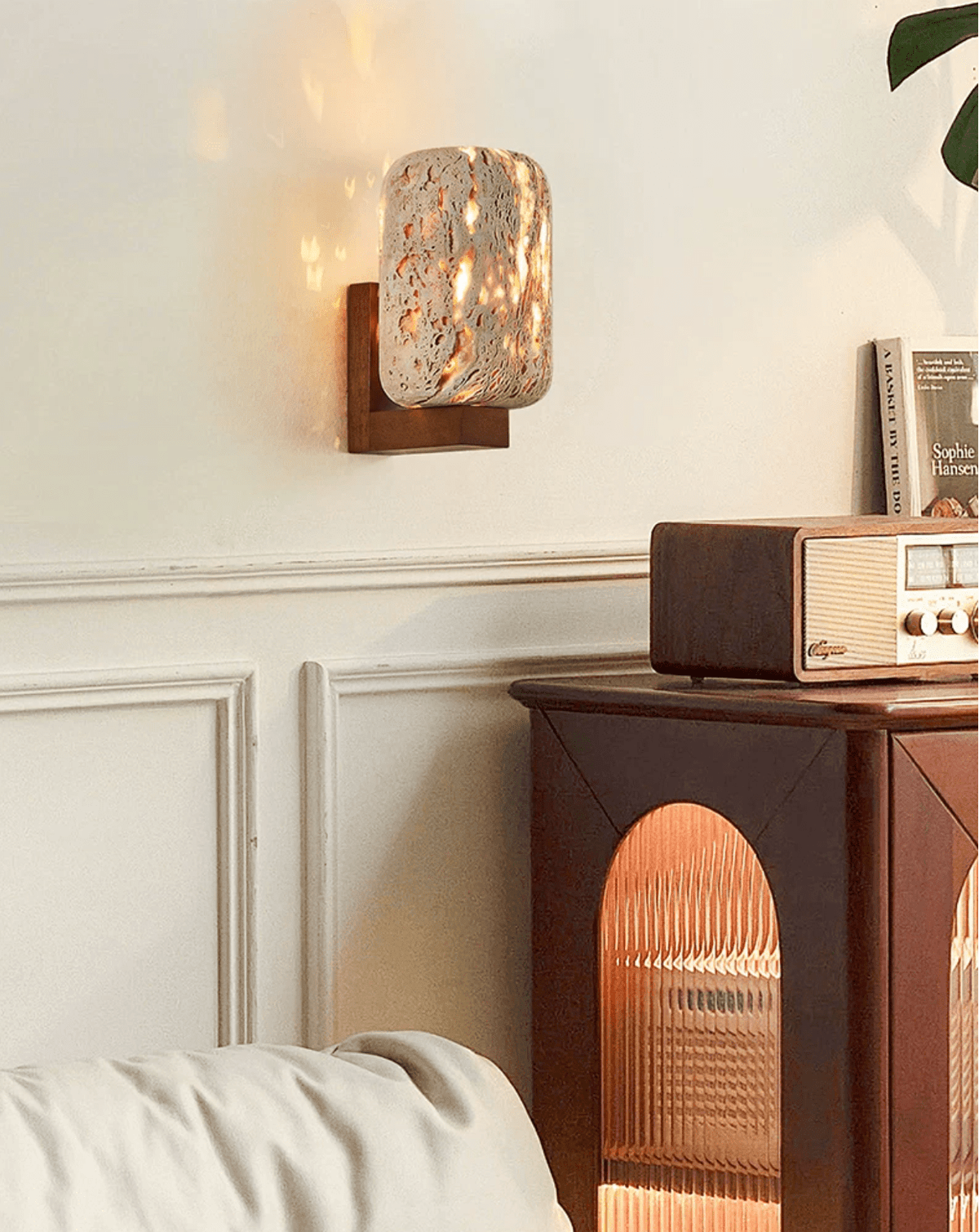 Solvane Perforated Travertine Wall Sconce