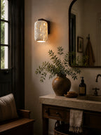 Solvane Perforated Travertine Wall Sconce