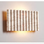 Travertine Ribbed Wall Sconce