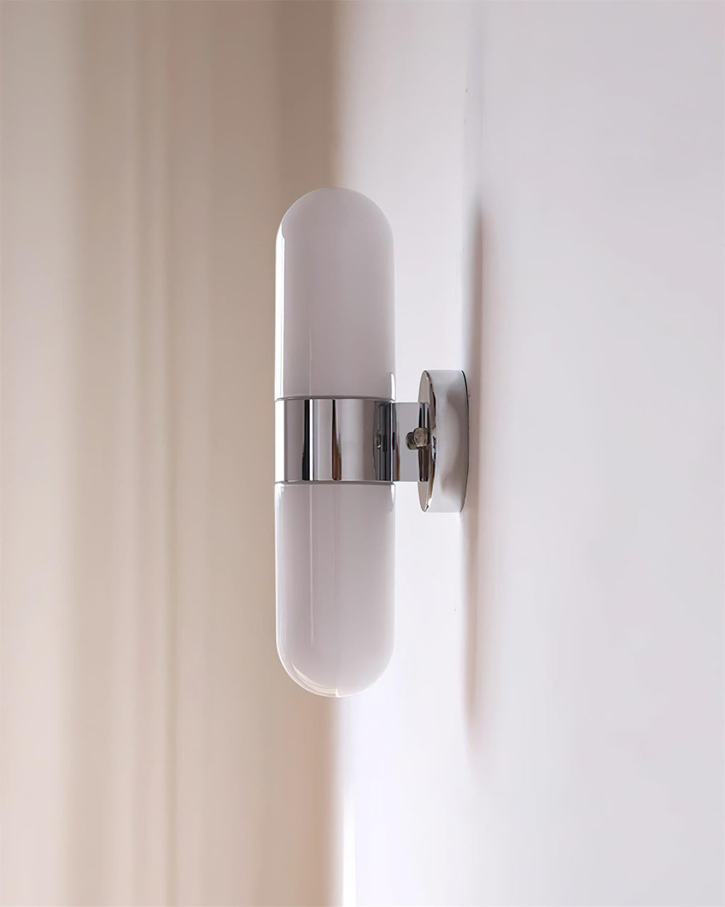 Vertical Capsule Glass Wall Sconce