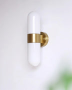 Vertical Capsule Glass Wall Sconce