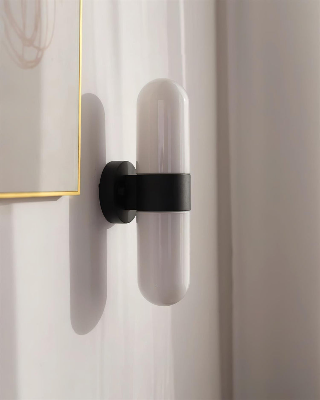 Vertical Capsule Glass Wall Sconce