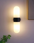 Vertical Capsule Glass Wall Sconce