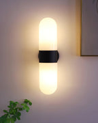 Vertical Capsule Glass Wall Sconce