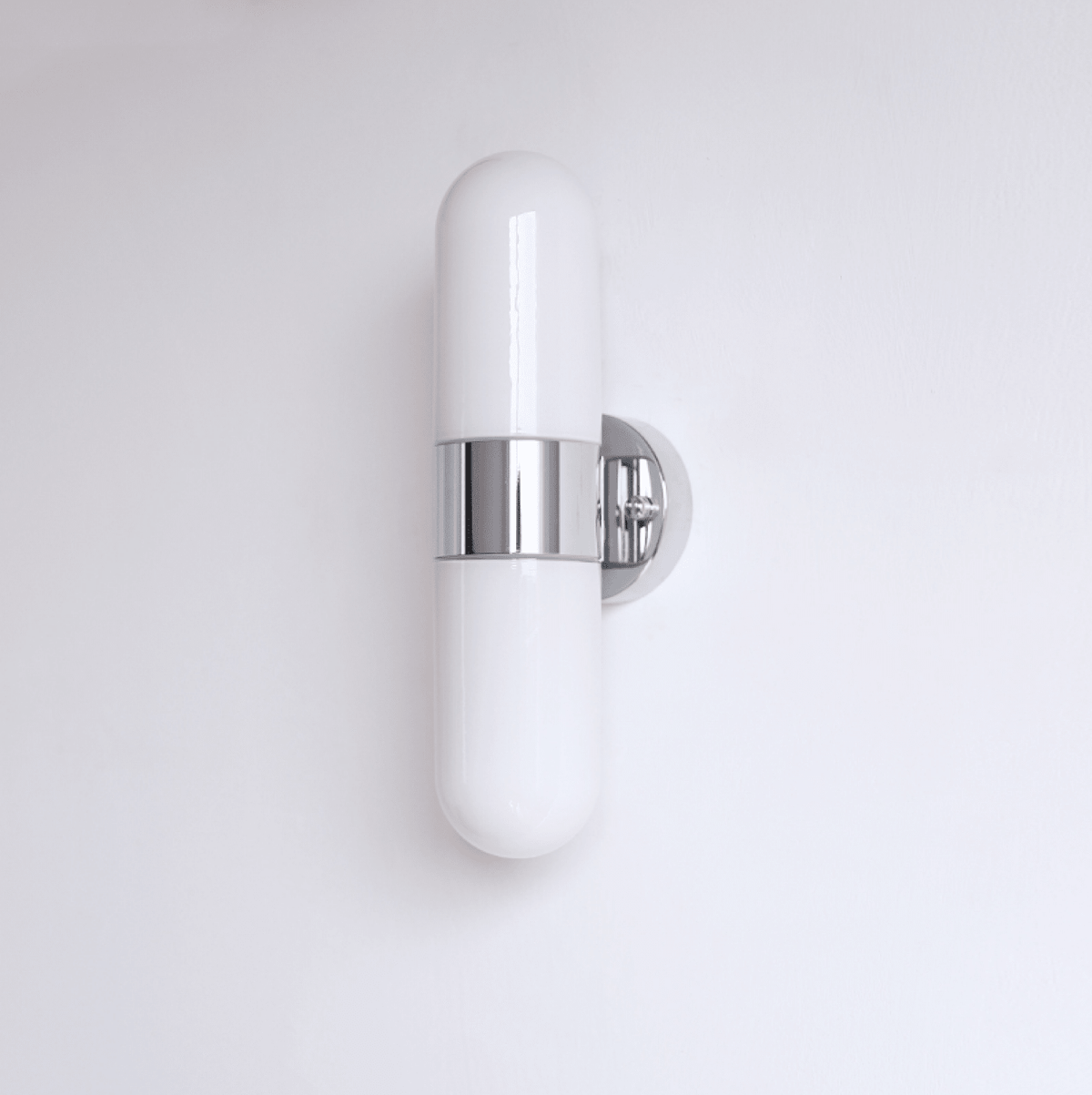 Vertical Capsule Glass Wall Sconce