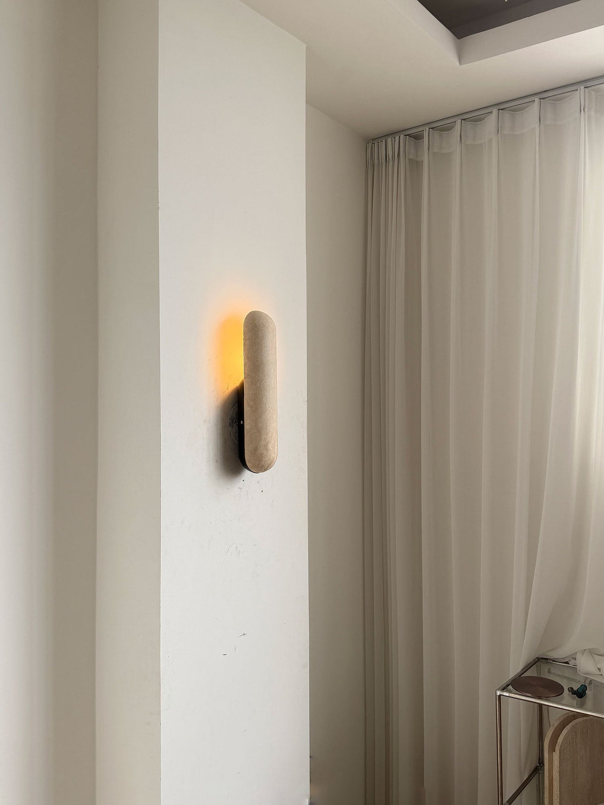Talvera Travertine Capsule Wall Sconce