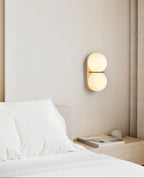 Double Globe Travertine Wall Sconce