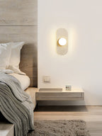 Rounded Travertine Wall Sconce