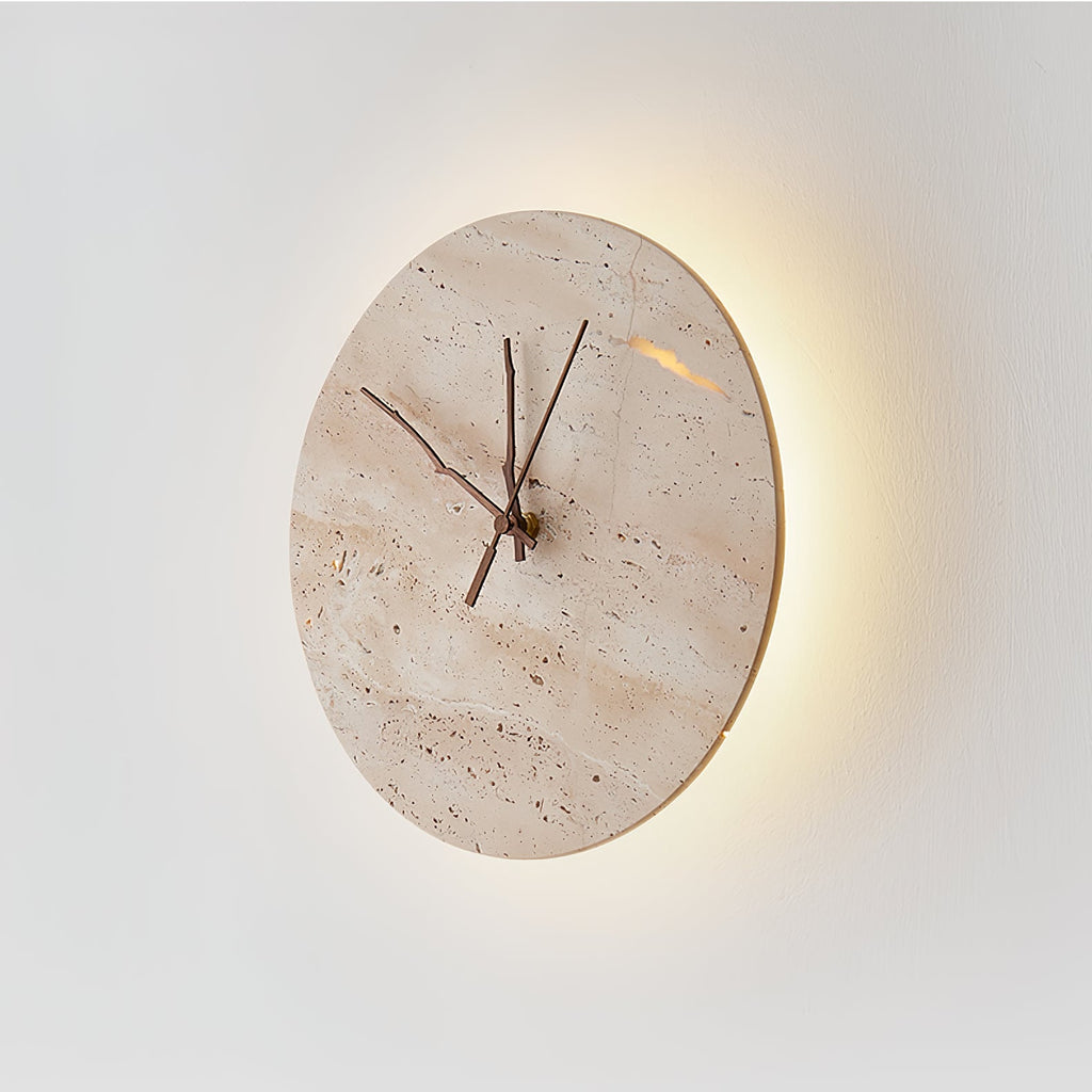 Clock Travertine Wall Lamp