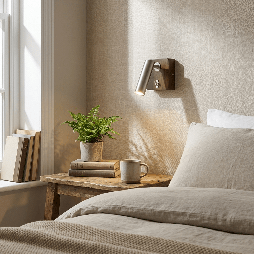 Alder Wood LED Reading Wall Sconce
