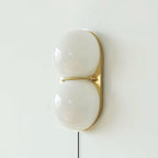 Two Globe Glass Plug-in Wall Sconce