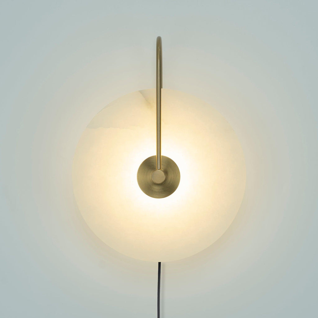 Alabaster LED Plug-In Wall Lamp