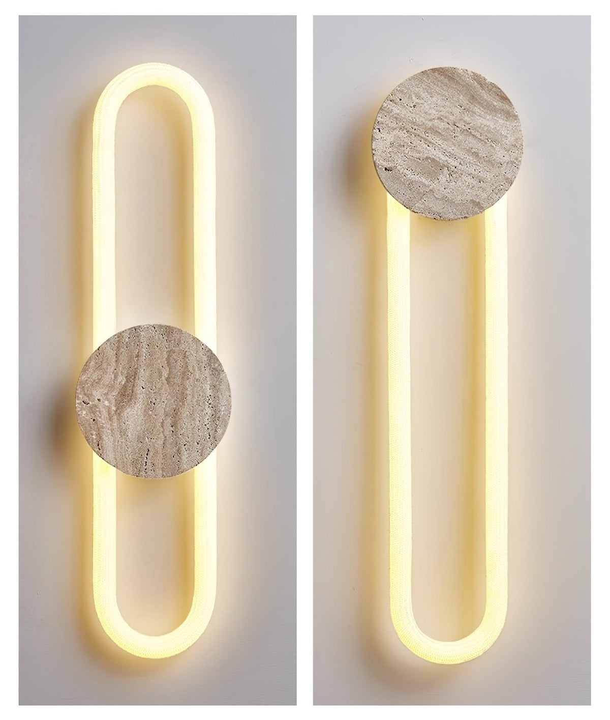 Travertine Oval Wall Lamp