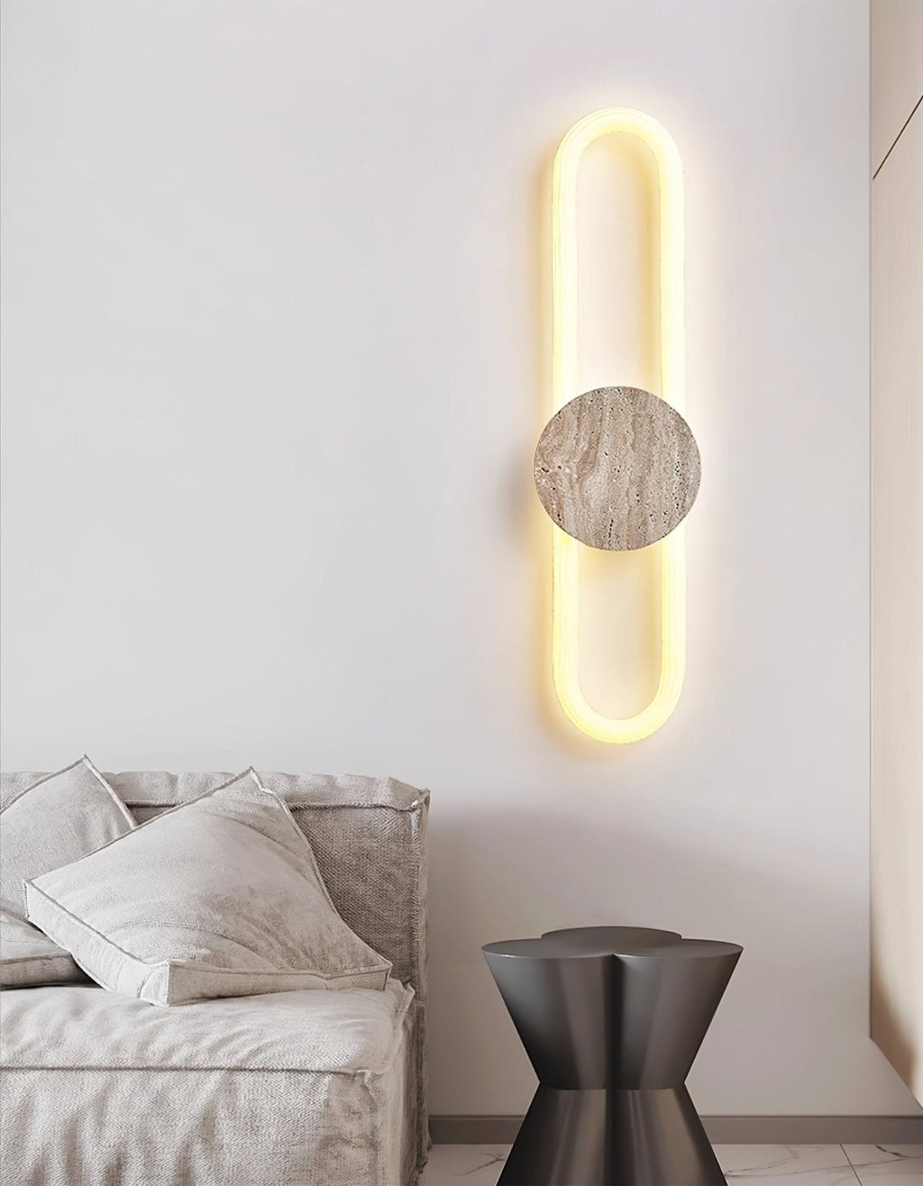 Travertine Oval Wall Lamp