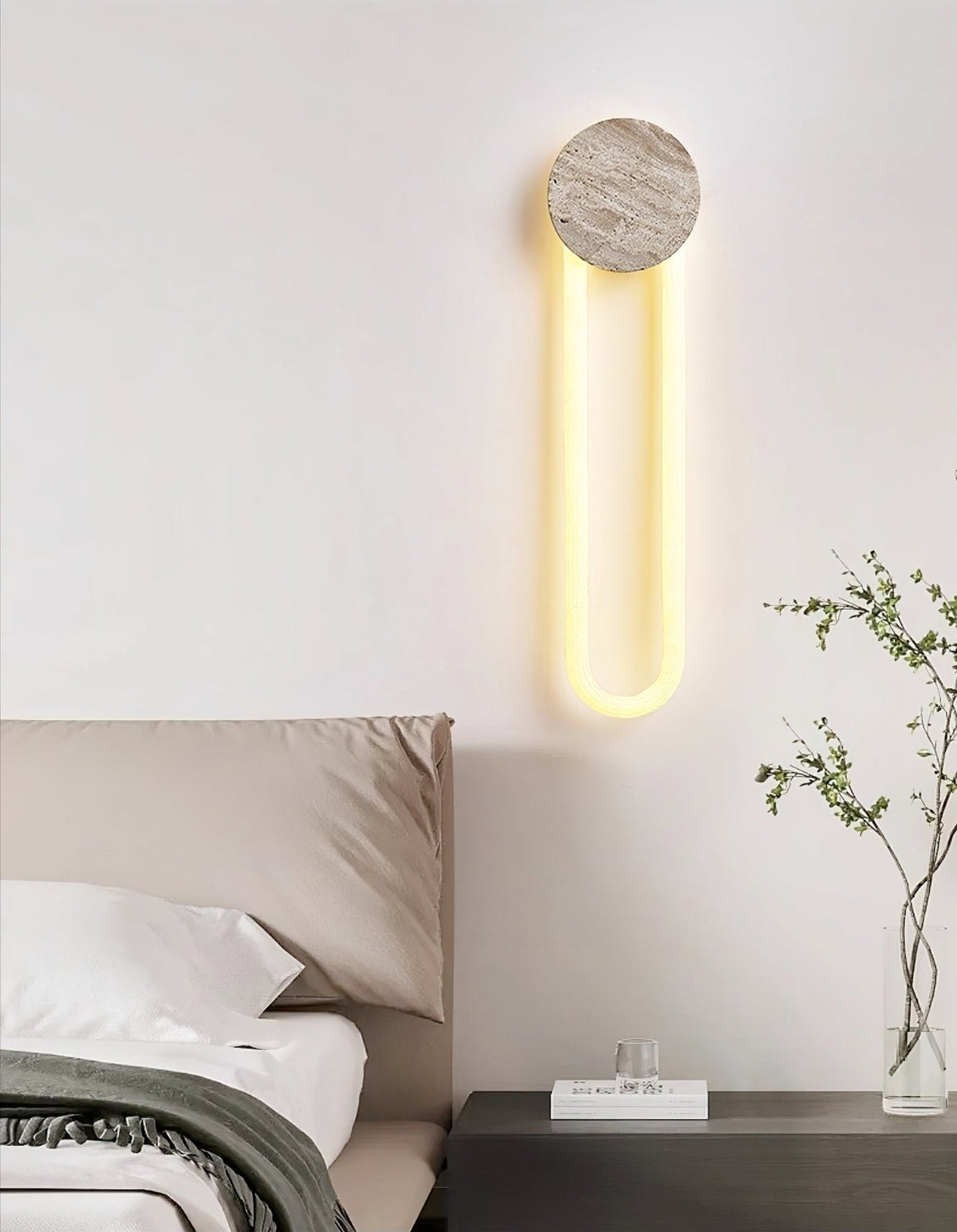 Travertine Oval Wall Lamp