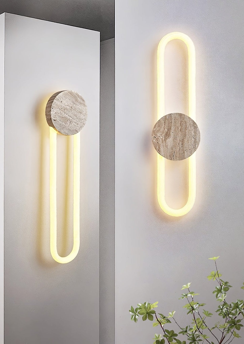 Travertine Oval Wall Lamp