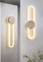 Travertine Oval Wall Lamp