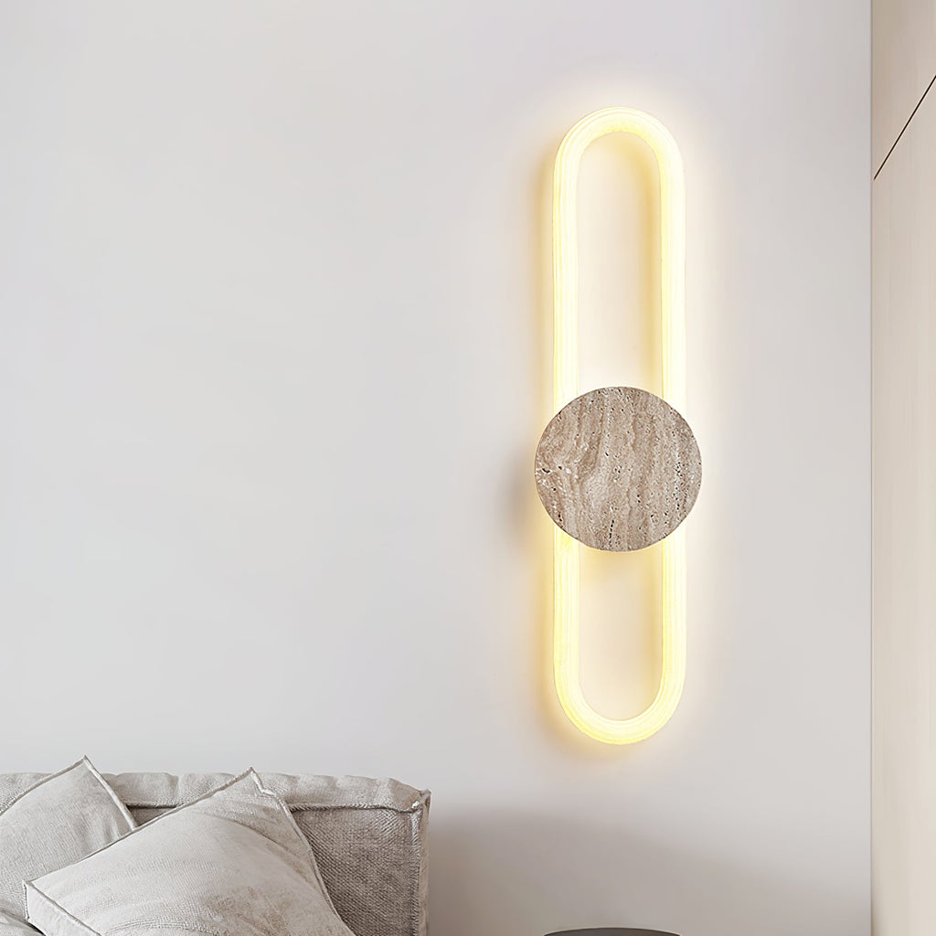 Travertine Oval Wall Lamp