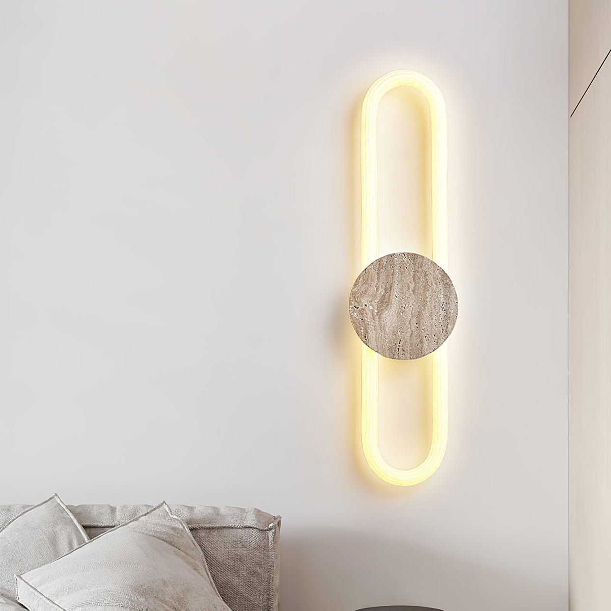 Travertine Oval Wall Lamp