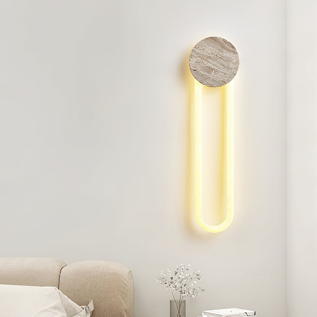 Travertine Oval Wall Lamp