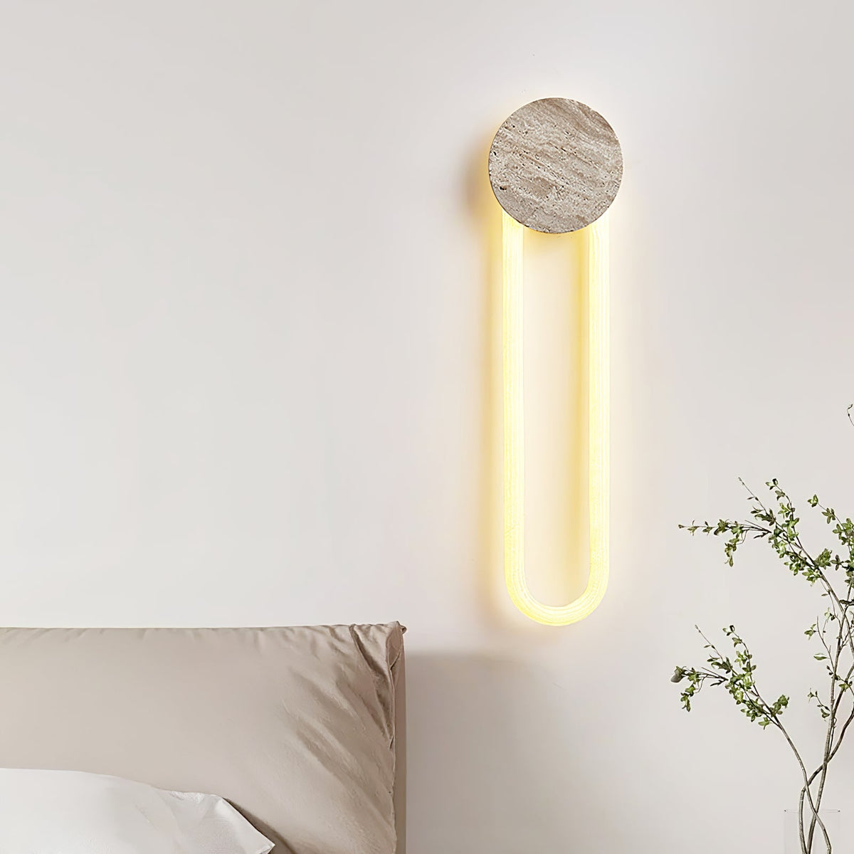 Travertine Oval Wall Lamp