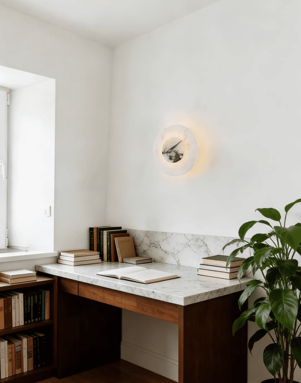 Lunar Veil Alabaster Wall Lamp