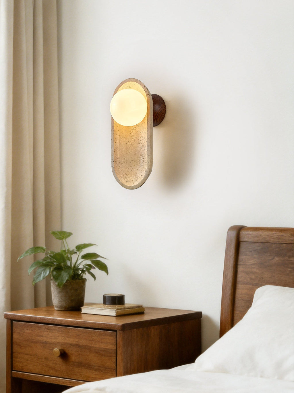 Tavian Arch Travertine Wall Lamp