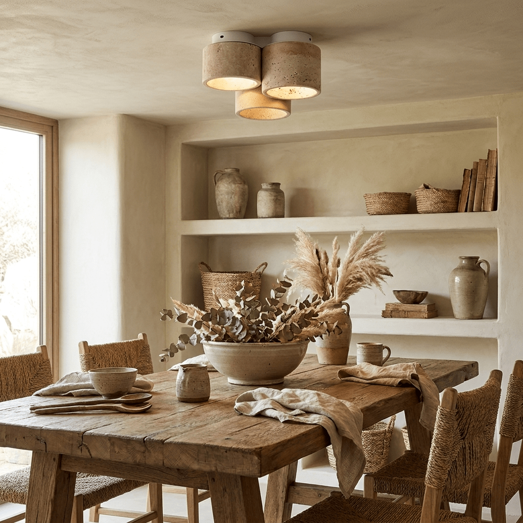 Trio Travertine Ceiling Light