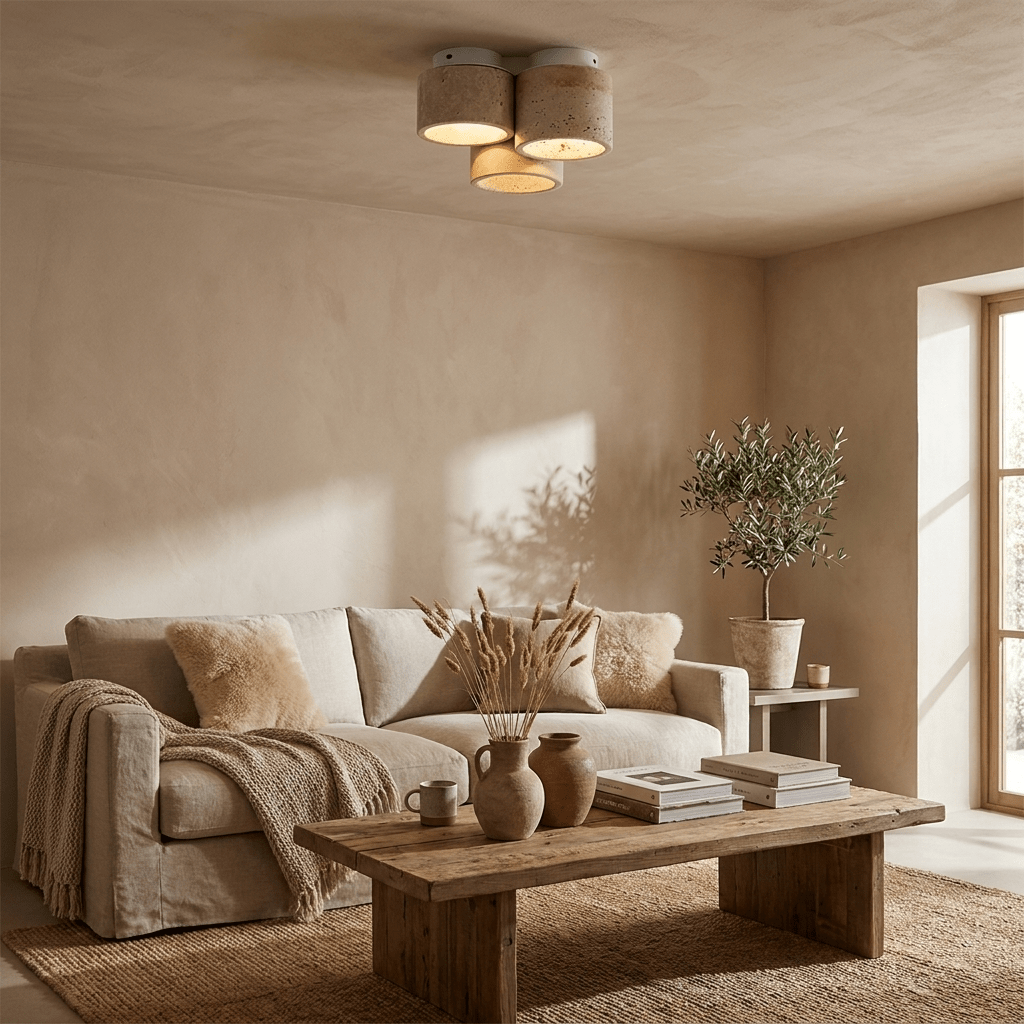 Trio Travertine Ceiling Light
