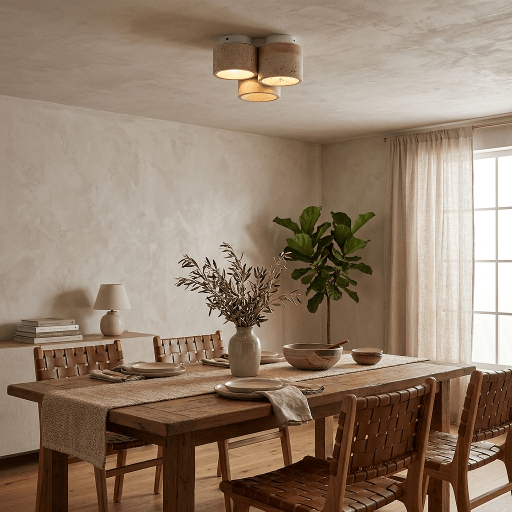 Trio Travertine Ceiling Light