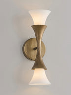 Antique Brass Double Cone Wall Sconce