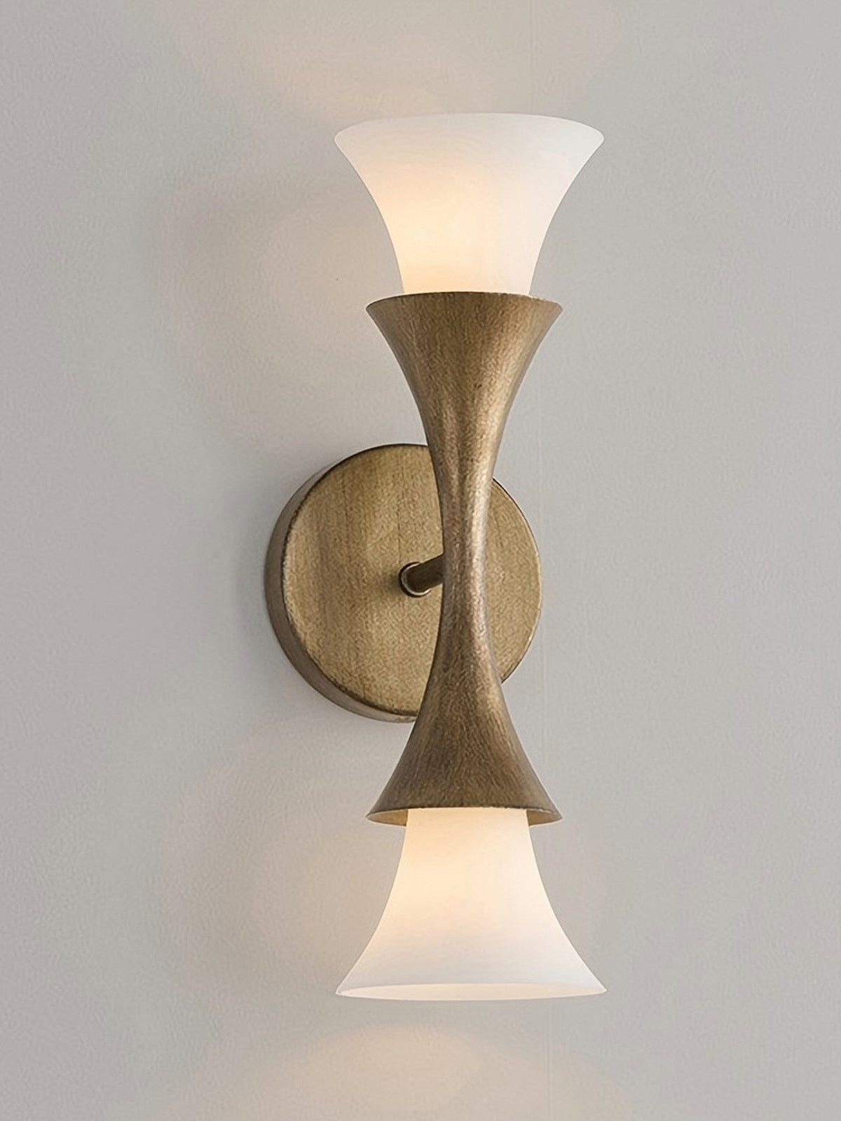 Antique Brass Double Cone Wall Sconce