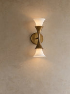 Antique Brass Double Cone Wall Sconce