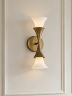 Antique Brass Double Cone Wall Sconce