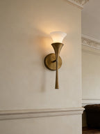 Antique Brass Double Cone Wall Sconce