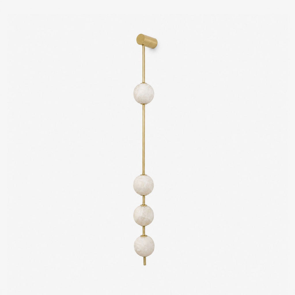 Vertical Alabaster Orb Wall Sconce