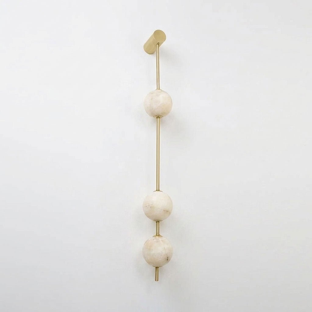 Vertical Alabaster Orb Wall Sconce