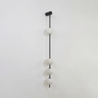 Vertical Alabaster Orb Wall Sconce