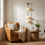 Vertical Alabaster Orb Wall Sconce