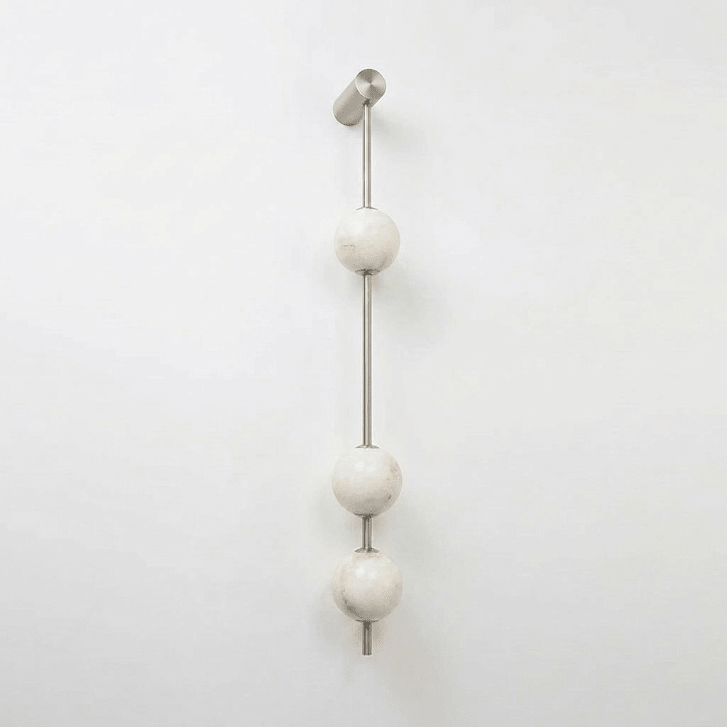 Vertical Alabaster Orb Wall Sconce